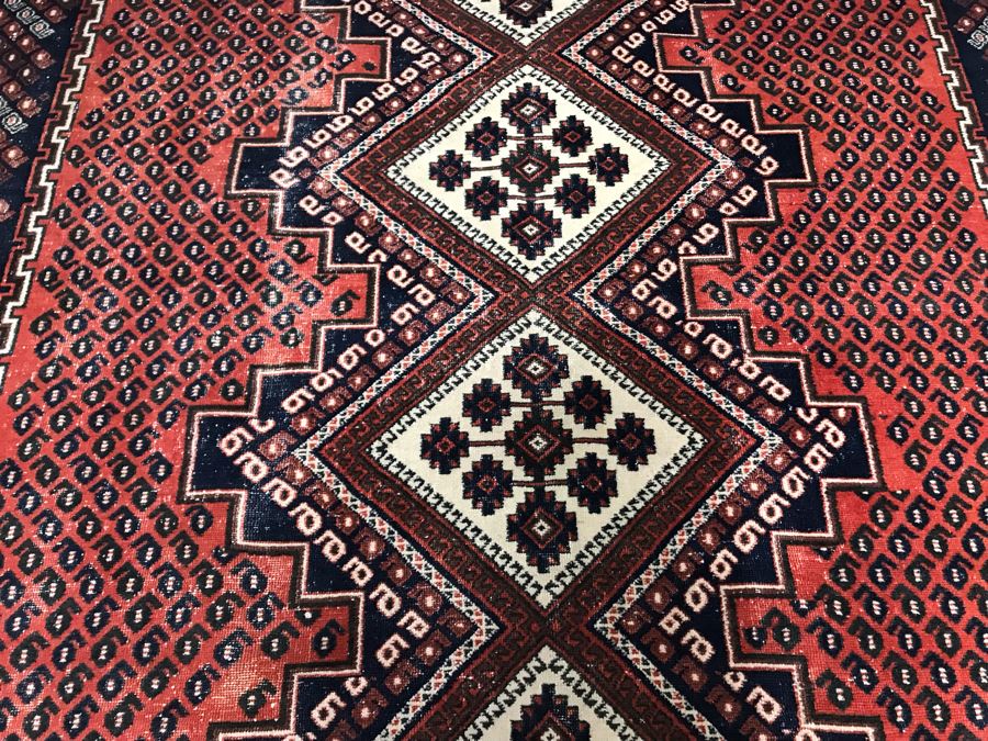 Vintage Hand Knotted Wool Persian Rug 68' X 87' [Photo 10]