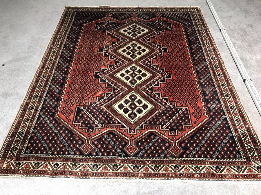 Vintage Hand Knotted Wool Persian Rug 68' X 87' [Photo 4]