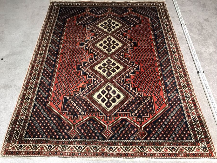 Vintage Hand Knotted Wool Persian Rug 68' X 87' [Photo 2]