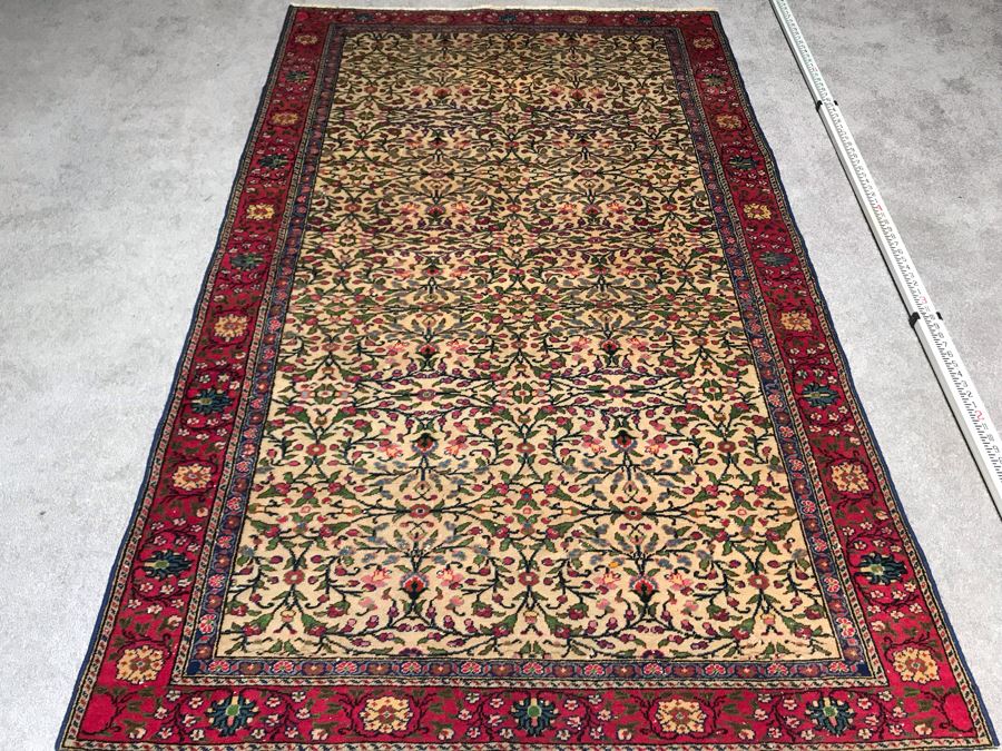 Vintage Hand Knotted Wool Persian Rug 53' X 87'