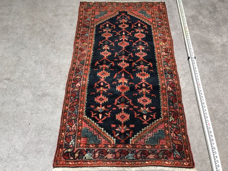 Vintage Hand Knotted Wool Persian Rug 34' X 63' [Photo 3]