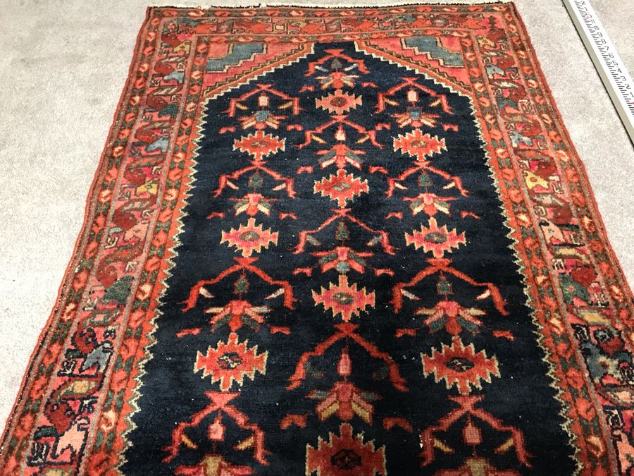 Vintage Hand Knotted Wool Persian Rug 34' X 63' [Photo 7]