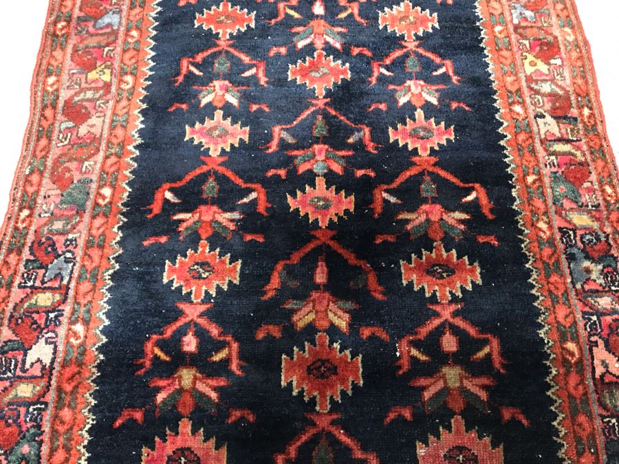 Vintage Hand Knotted Wool Persian Rug 34' X 63' [Photo 8]