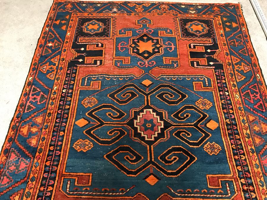 Vintage Hand Knotted Wool Persian Rug 54' X 80' [Photo 8]