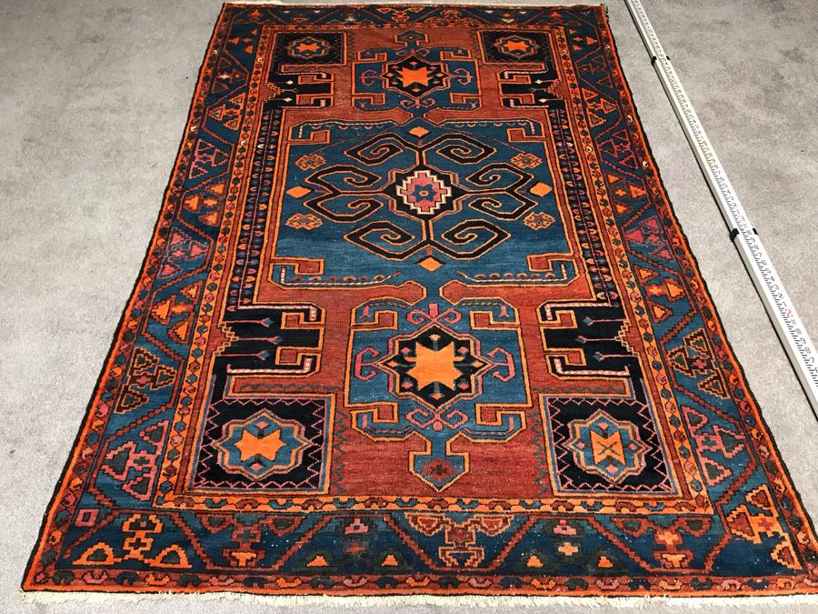 Vintage Hand Knotted Wool Persian Rug 54' X 80' [Photo 1]