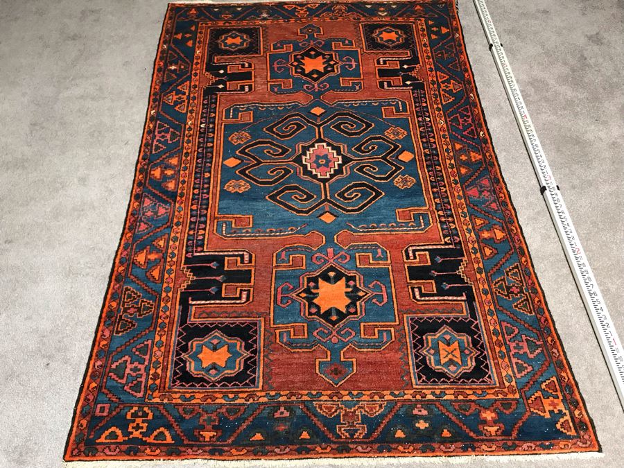 Vintage Hand Knotted Wool Persian Rug 54' X 80' [Photo 3]