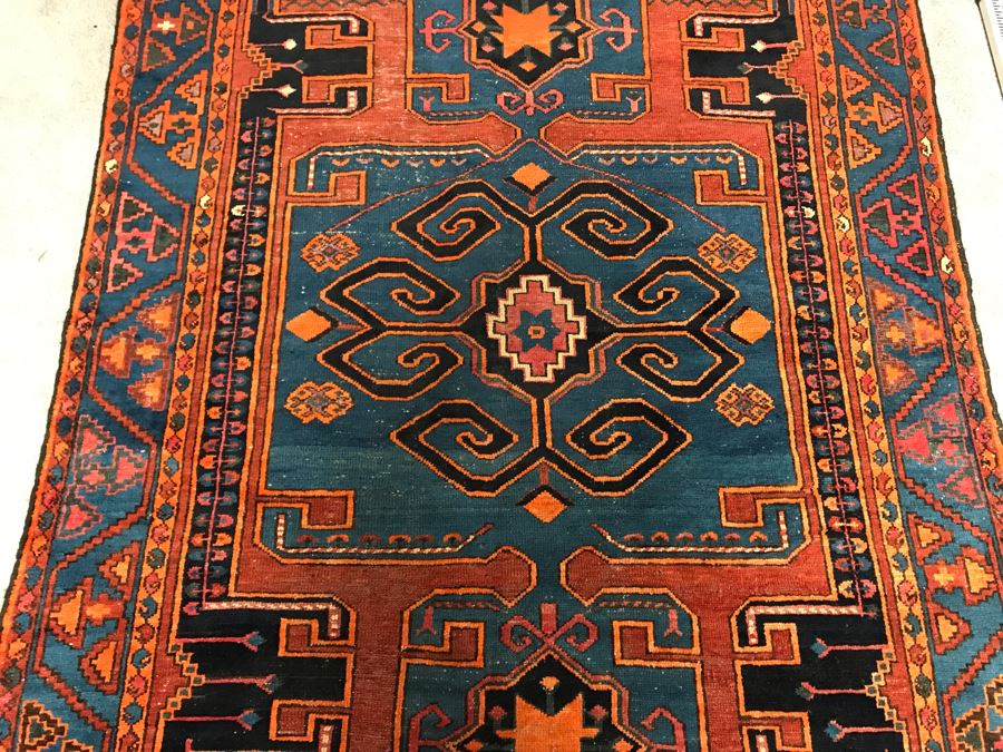 Vintage Hand Knotted Wool Persian Rug 54' X 80' [Photo 7]