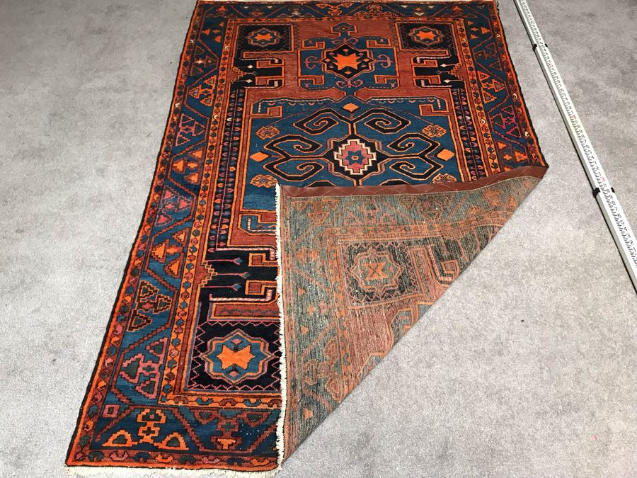 Vintage Hand Knotted Wool Persian Rug 54' X 80' [Photo 2]