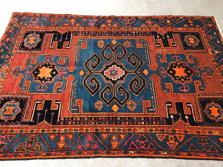 Vintage Hand Knotted Wool Persian Rug 54' X 80' [Photo 12]