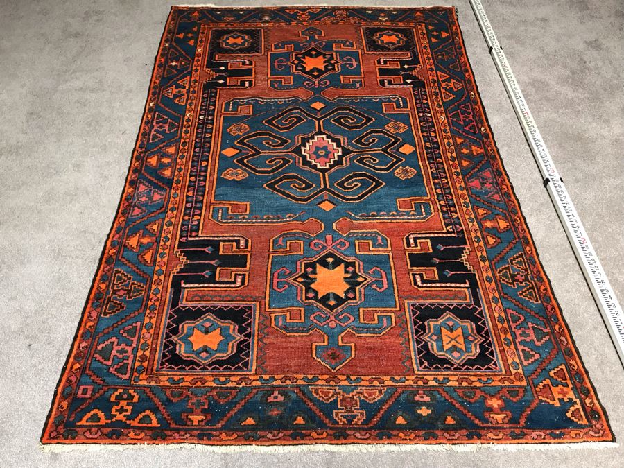 Vintage Hand Knotted Wool Persian Rug 54' X 80' [Photo 4]