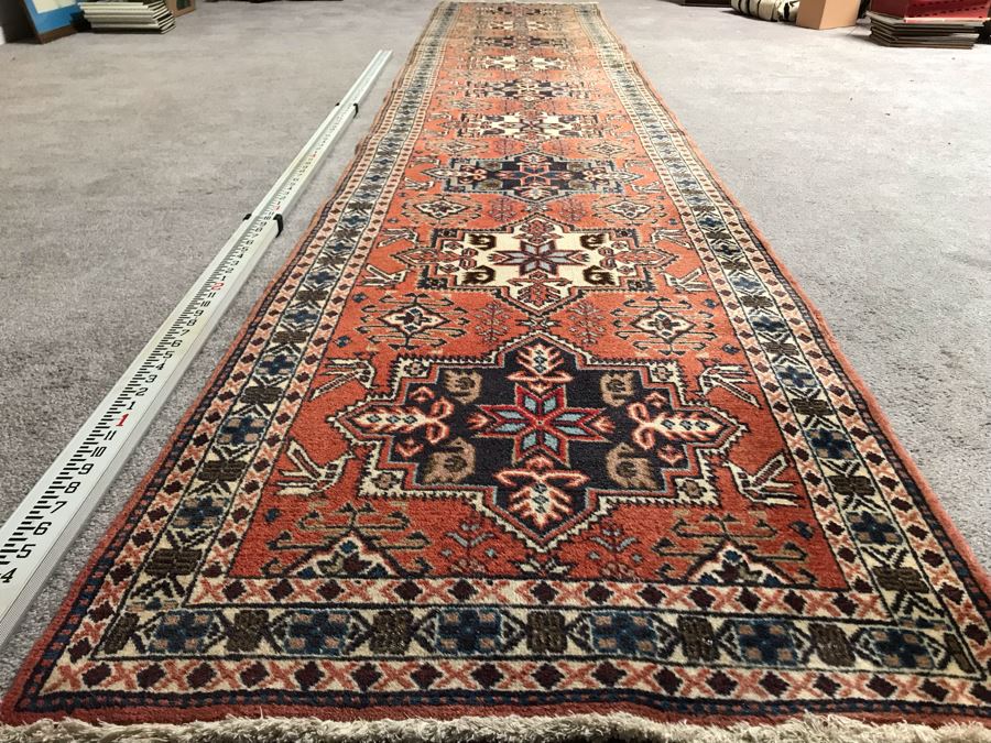Vintage Hand Knotted Wool Persian Runner Rug From Iran 28' X 152' [Photo 3]