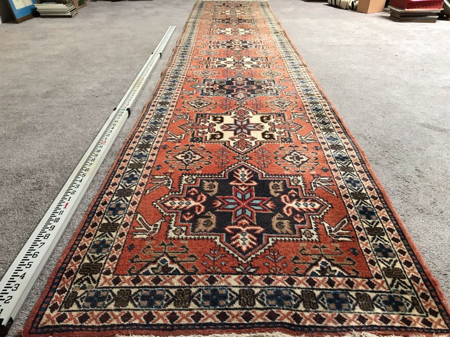 Vintage Hand Knotted Wool Persian Runner Rug From Iran 28' X 152' [Photo 4]