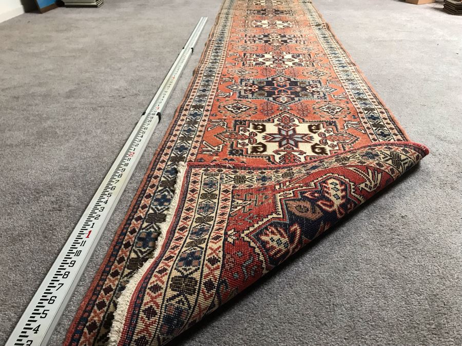 Vintage Hand Knotted Wool Persian Runner Rug From Iran 28' X 152' [Photo 9]
