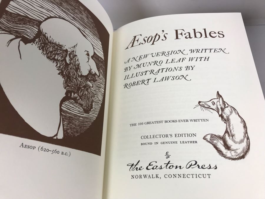 Set Of (4) Easton Press Collector's Edition Genuine Leather Books: The Histories Of William Shakespeare, Anna Karenina By Leo Tolstoy, Aesop's Fables And The Brothers Karamazov By Fyodor Dostoevsky [Photo 12]