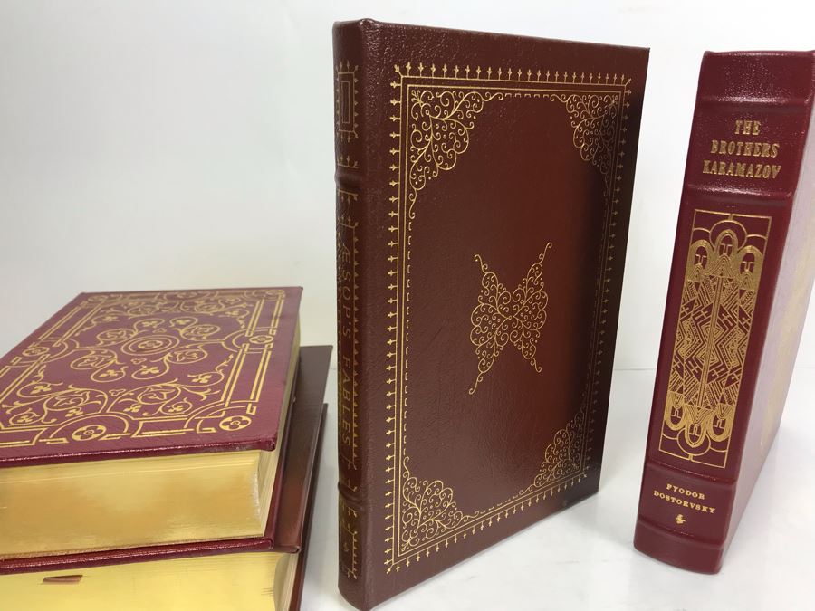 Set Of (4) Easton Press Collector's Edition Genuine Leather Books: The Histories Of William Shakespeare, Anna Karenina By Leo Tolstoy, Aesop's Fables And The Brothers Karamazov By Fyodor Dostoevsky [Photo 10]