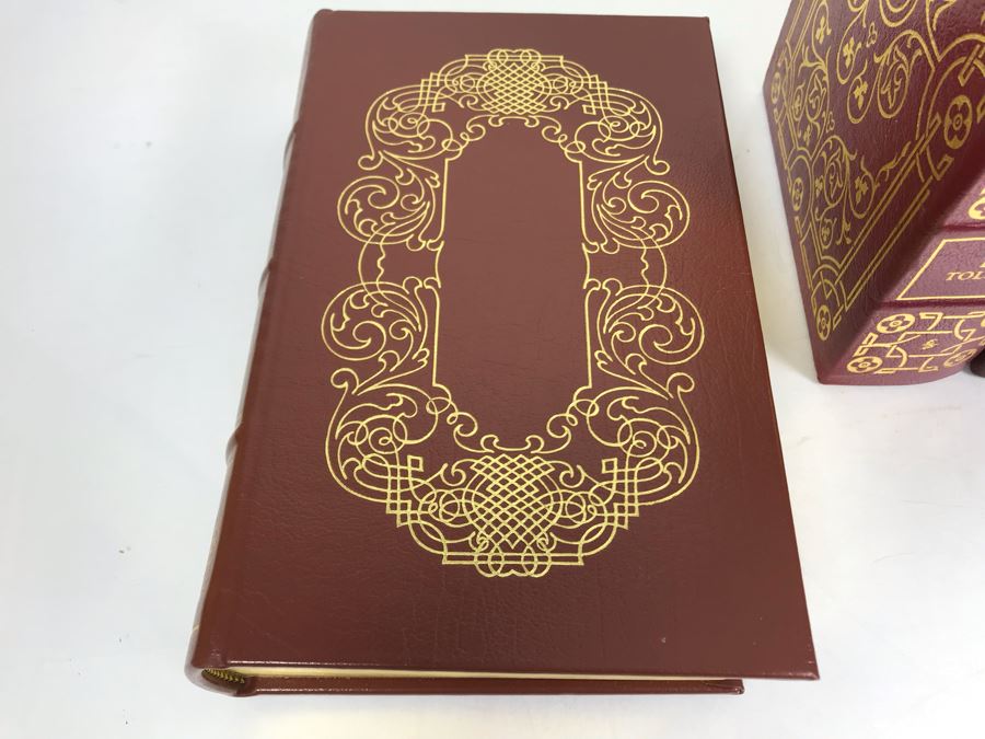 Set Of (4) Easton Press Collector's Edition Genuine Leather Books: The Histories Of William Shakespeare, Anna Karenina By Leo Tolstoy, Aesop's Fables And The Brothers Karamazov By Fyodor Dostoevsky [Photo 3]