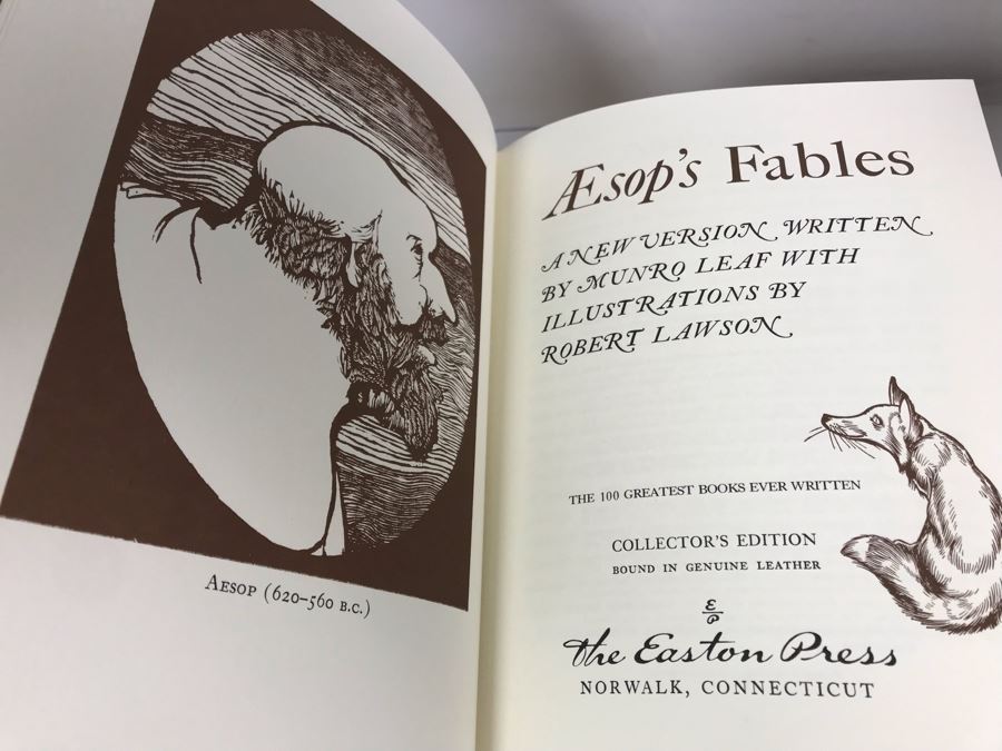 Set Of (4) Easton Press Collector's Edition Genuine Leather Books: The Histories Of William Shakespeare, Anna Karenina By Leo Tolstoy, Aesop's Fables And The Brothers Karamazov By Fyodor Dostoevsky [Photo 11]