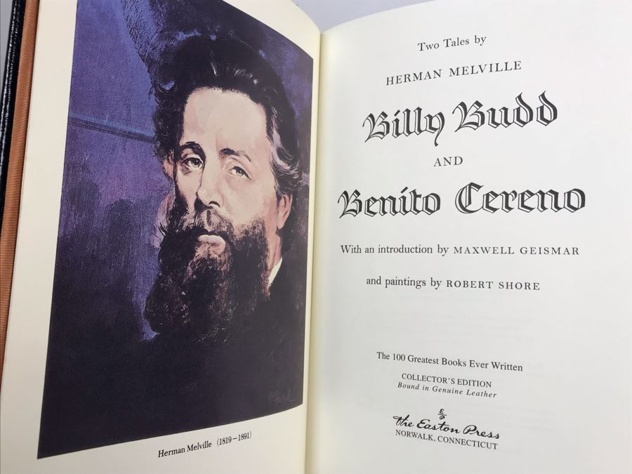 Set Of (4) Easton Press Collector's Edition Genuine Leather Books: Robinson Crusoe By Daniel Defoe, Lady Chatterley's Lover By D.H. Lawrence, The Poems Of Robert Browning And Billy Budd By Benito Cereno [Photo 5]
