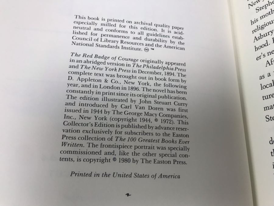 Set Of (4) Easton Press Collector's Edition Genuine Leather Books: The History Of Tom Jones A Foundling By Henry Fielding, The Red Badge Of Courage By Stephen Crane, The Poems Of W.B. Yeats And The Decameron By Boccaccio [Photo 8]