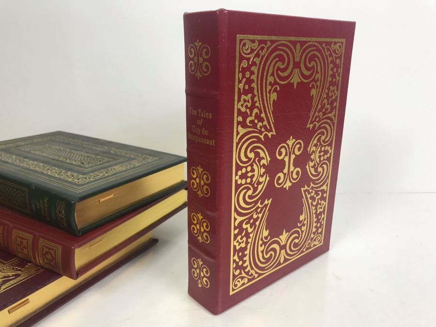Set Of (4) Easton Press Collector's Edition Genuine Leather Books: Pygmalion By George Bernard Shaw, Cyrano De Bergerac By Edmond Rostand, The Tales Of Guy De Maupassant And The Pilgrim's Progress By John Bunyan [Photo 11]