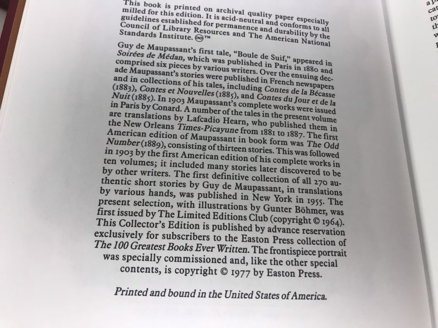 Set Of (4) Easton Press Collector's Edition Genuine Leather Books: Pygmalion By George Bernard Shaw, Cyrano De Bergerac By Edmond Rostand, The Tales Of Guy De Maupassant And The Pilgrim's Progress By John Bunyan [Photo 13]
