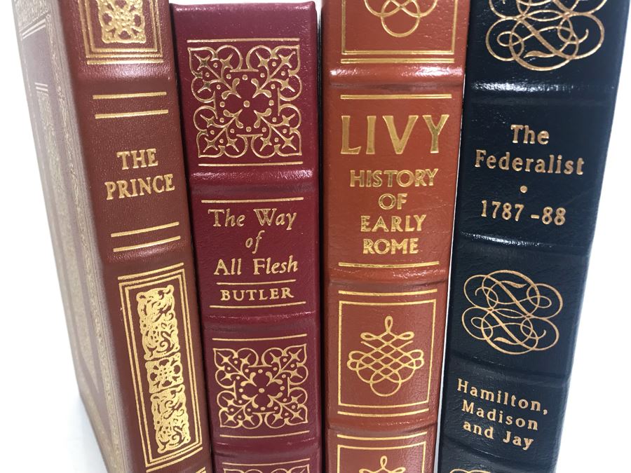 Set Of (4) Easton Press Collector's Edition Genuine Leather Books: The Federalist 1787-88 By Hamilton, Madison And Jay, Livy Titus Livius History Of Early Rome, The Way Of All Flesh By Samuel Butler And The Prince Niccolo Machiavelli [Photo 2]