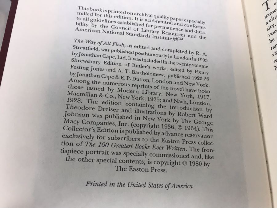 Set Of (4) Easton Press Collector's Edition Genuine Leather Books: The Federalist 1787-88 By Hamilton, Madison And Jay, Livy Titus Livius History Of Early Rome, The Way Of All Flesh By Samuel Butler And The Prince Niccolo Machiavelli [Photo 14]
