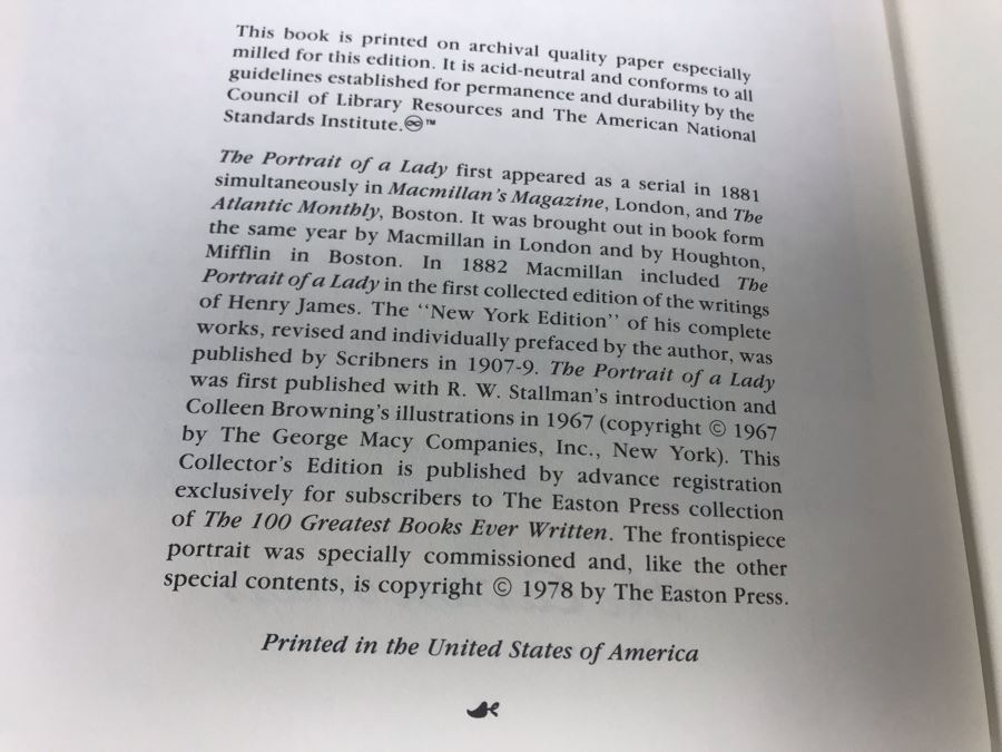 Set Of (4) Easton Press Collector's Edition Genuine Leather Books: The Portrait Of A Lady By Henry James, Fathers & Sons By Ivan Turgenev, Tess Of The D'Urbervilles By Thomas Hardy And Madame Bovary By Gustave Flaubert [Photo 5]