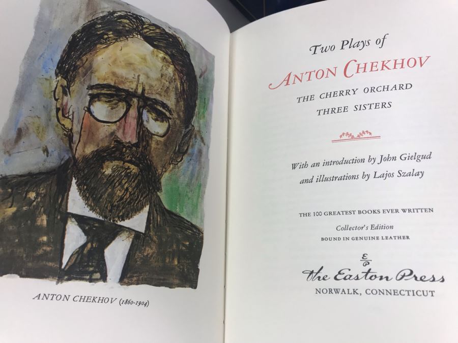 Set Of (5) Easton Press Collector's Edition Genuine Leather Books: A Portrait Of The Artist As A Young Man By James Joyce, Anton Chekhov Two Plays, She Stoops To Conquer By Oliver Goldsmith, The Confessions Of St. Augustine, Rights Of Man By Thomas Paine [Photo 7]