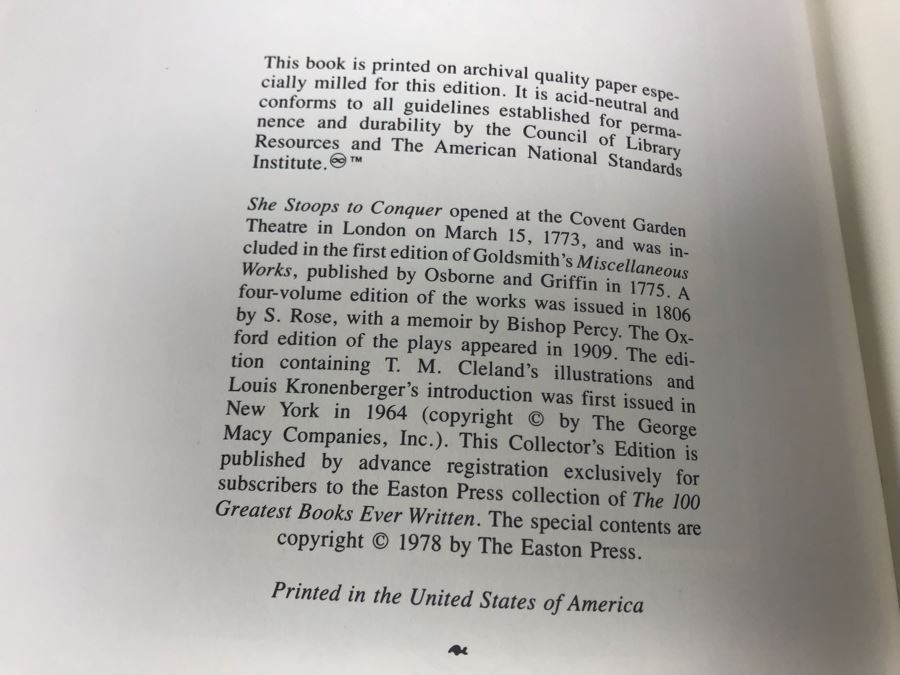 Set Of (5) Easton Press Collector's Edition Genuine Leather Books: A Portrait Of The Artist As A Young Man By James Joyce, Anton Chekhov Two Plays, She Stoops To Conquer By Oliver Goldsmith, The Confessions Of St. Augustine, Rights Of Man By Thomas Paine [Photo 11]