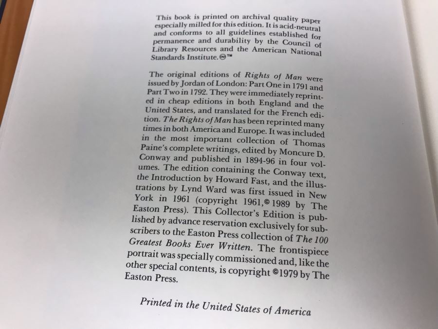 Set Of (5) Easton Press Collector's Edition Genuine Leather Books: A Portrait Of The Artist As A Young Man By James Joyce, Anton Chekhov Two Plays, She Stoops To Conquer By Oliver Goldsmith, The Confessions Of St. Augustine, Rights Of Man By Thomas Paine [Photo 17]