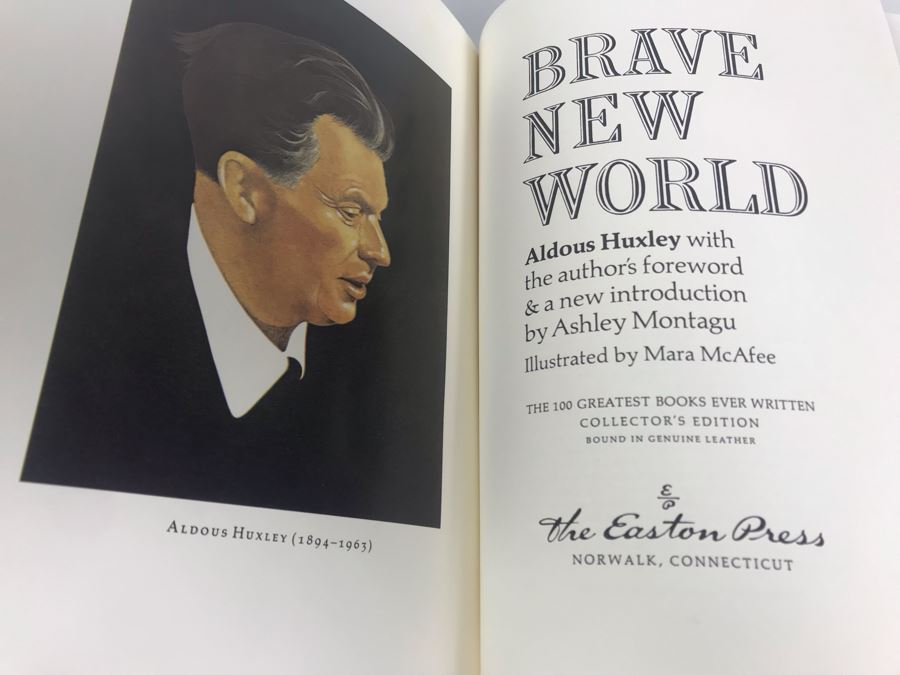 Easton Press Collector's Edition Genuine Leather Book: Brave New World By Aldous Huxley [Photo 3]