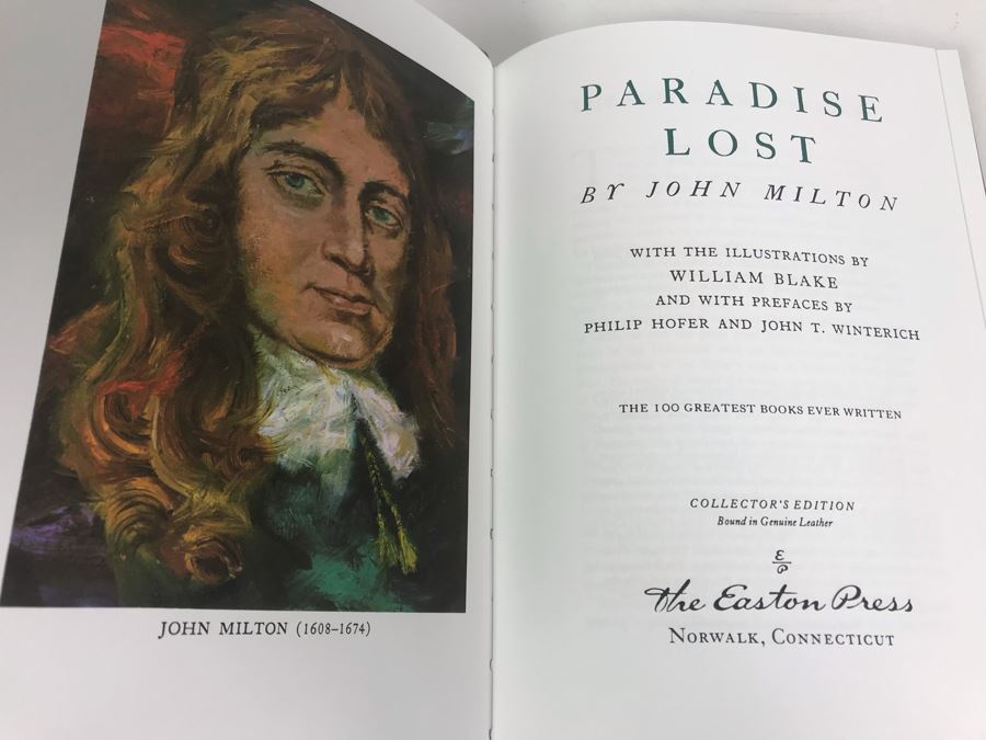 Easton Press Collector's Edition Genuine Leather Book: Paradise Lost By John Milton [Photo 3]