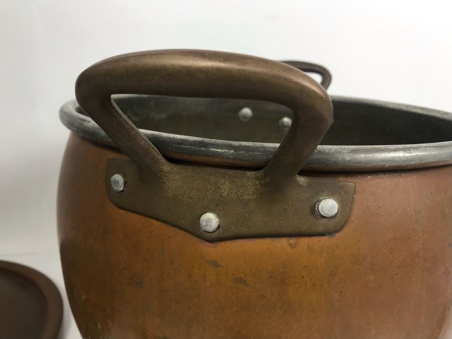 Large 14Qt Copper Ruffoni Italy Stock Pot With Lid [Photo 6]