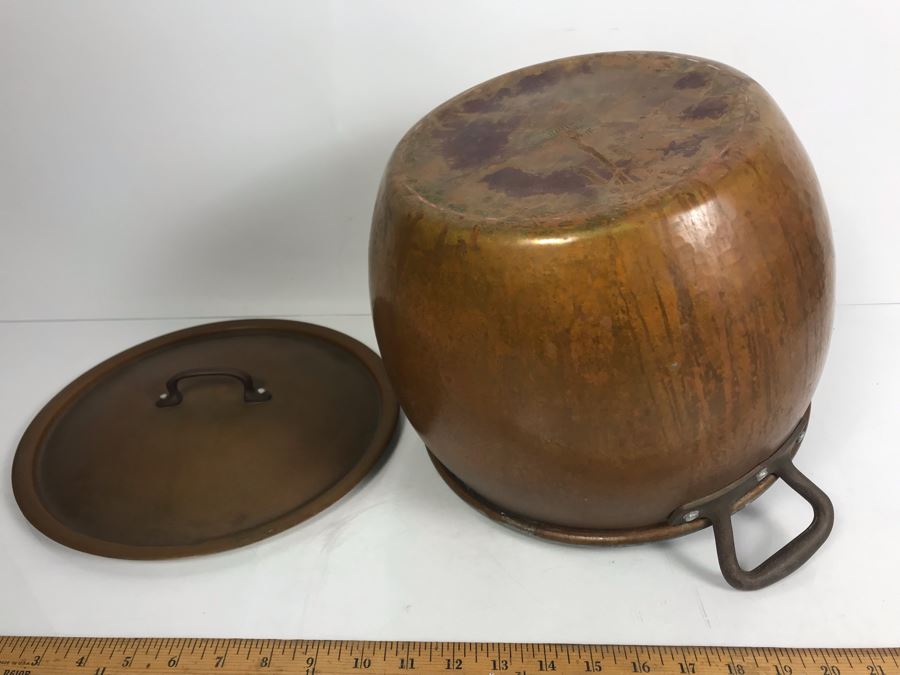 Large 14Qt Copper Ruffoni Italy Stock Pot With Lid [Photo 7]