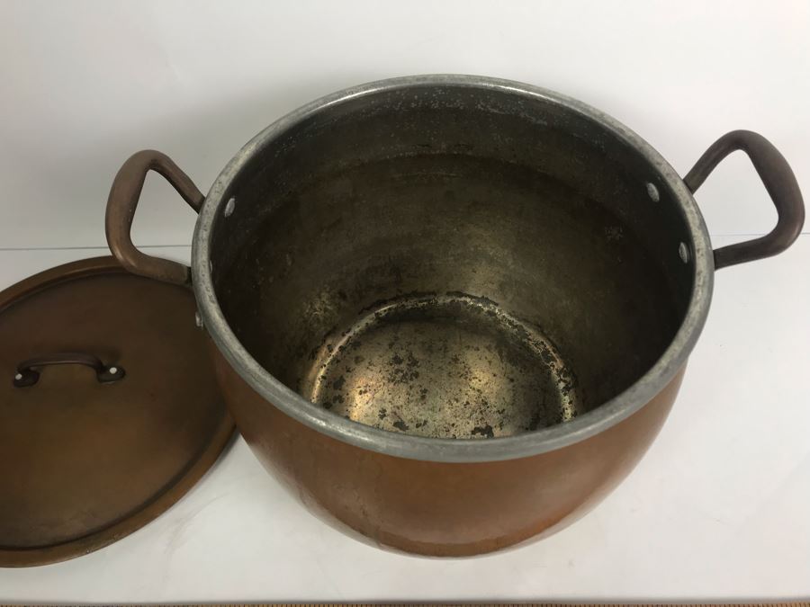 Large 14Qt Copper Ruffoni Italy Stock Pot With Lid [Photo 5]
