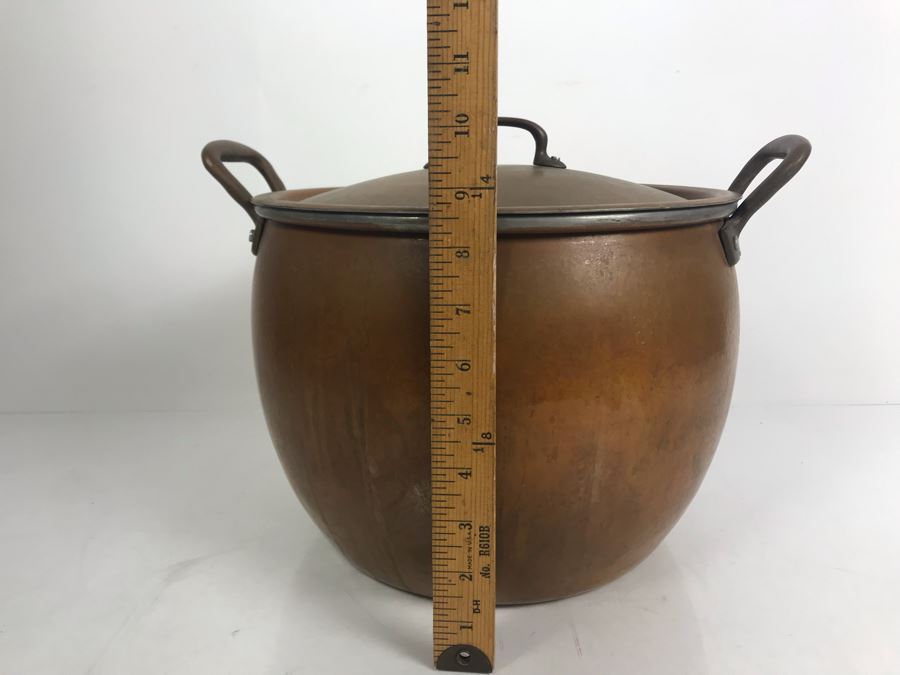 Large 14Qt Copper Ruffoni Italy Stock Pot With Lid [Photo 9]