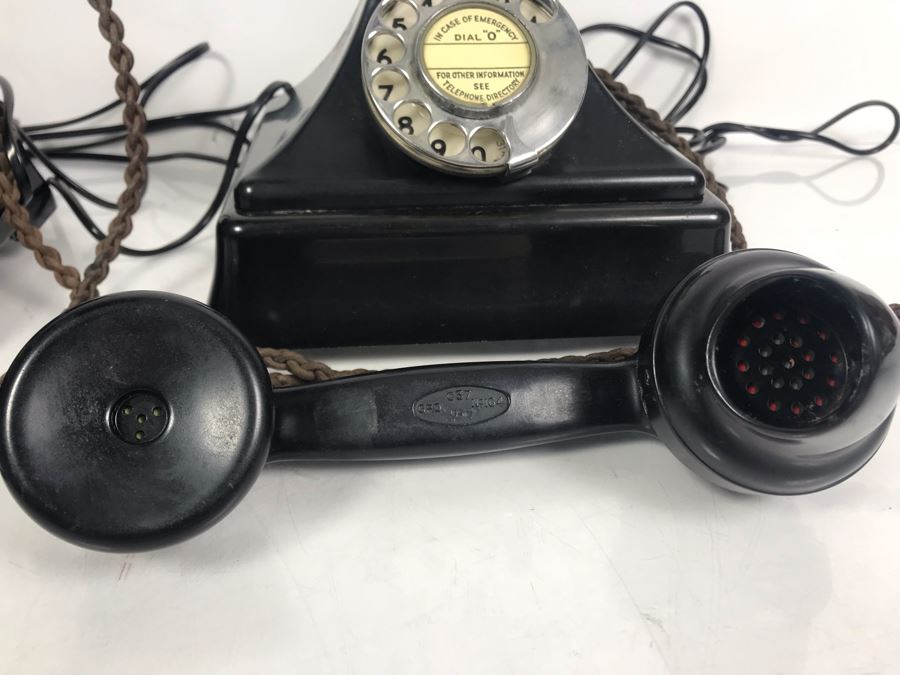 Pair Of Vintage British Black Bakelite GPO No. 164 Bell Rotary Dial Telephones Bell Set No 26 [Photo 11]
