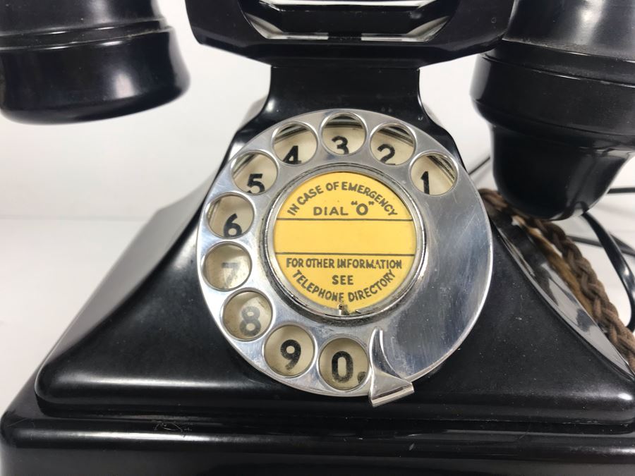 Pair Of Vintage British Black Bakelite GPO No. 164 Bell Rotary Dial Telephones Bell Set No 26 [Photo 4]