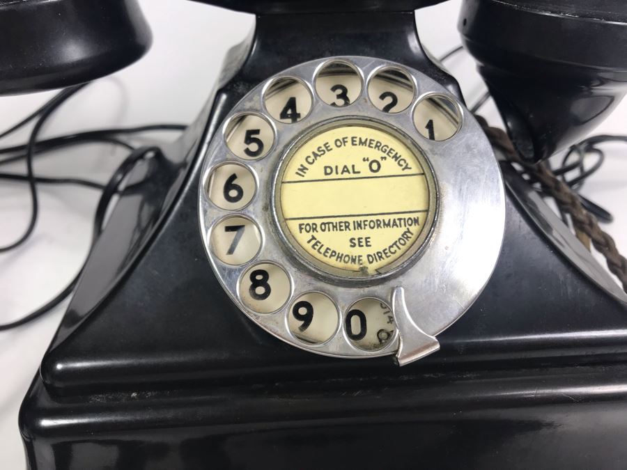 Pair Of Vintage British Black Bakelite GPO No. 164 Bell Rotary Dial Telephones Bell Set No 26 [Photo 10]