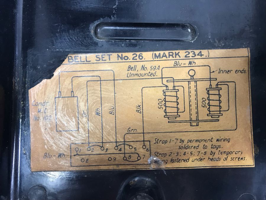 Pair Of Vintage British Black Bakelite GPO No. 164 Bell Rotary Dial Telephones Bell Set No 26 [Photo 22]