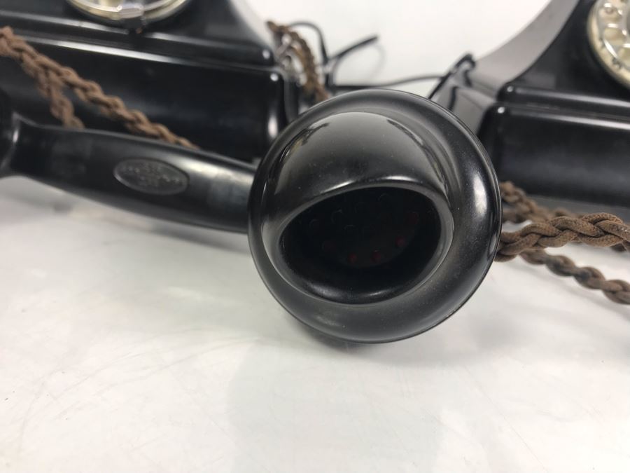 Pair Of Vintage British Black Bakelite GPO No. 164 Bell Rotary Dial Telephones Bell Set No 26 [Photo 7]