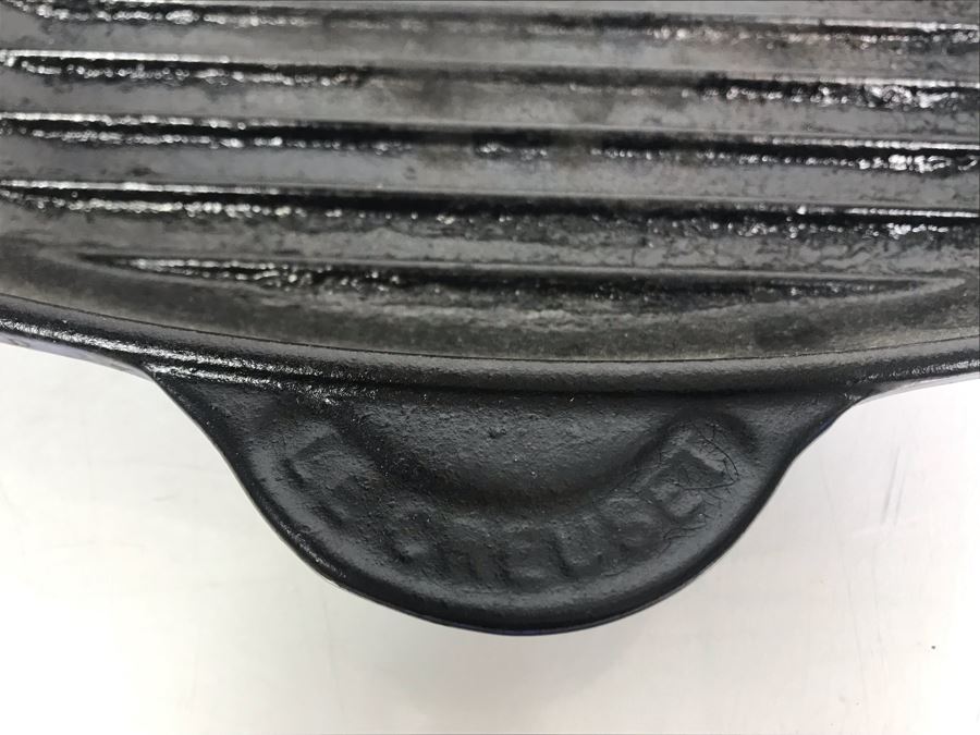 Blue Le Creuset #26 10' Square Enamel Cast Iron Griddle Skillet Pan Made In France [Photo 5]