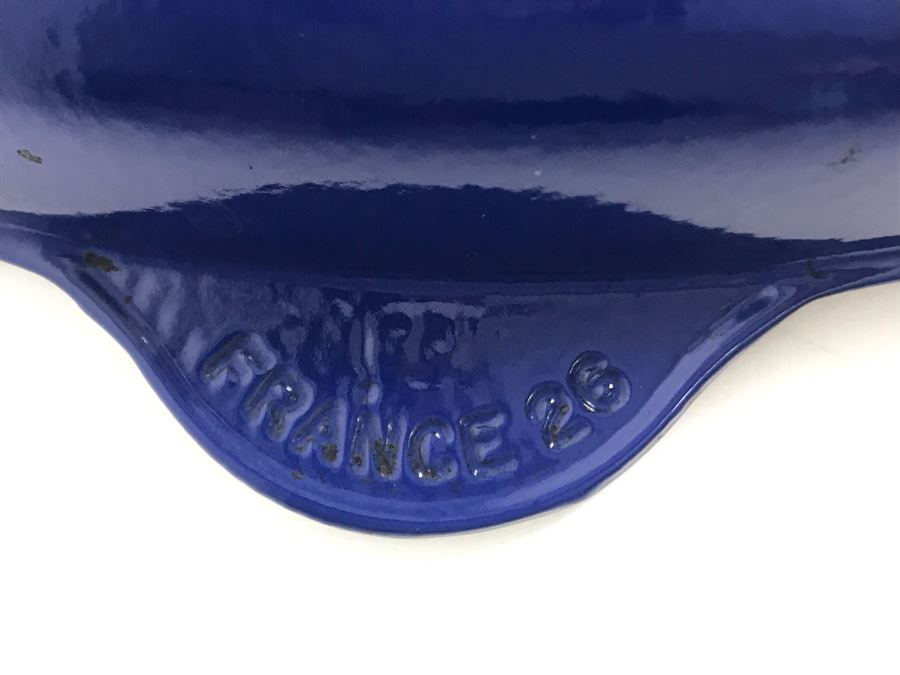 Blue Le Creuset #26 10' Square Enamel Cast Iron Griddle Skillet Pan Made In France [Photo 8]
