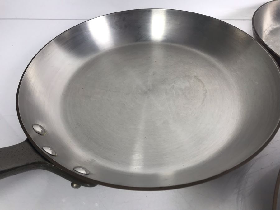 Set Of (3) Vintage Heavy Copper Frying Pans TSL STL Made In France [Photo 10]