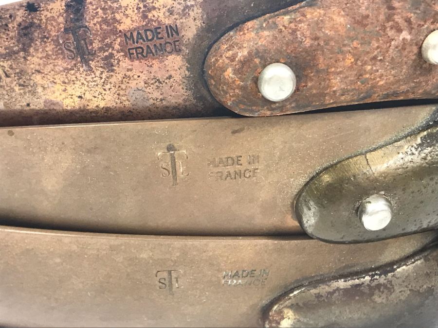 Set Of (3) Vintage Heavy Copper Frying Pans TSL STL Made In France [Photo 4]
