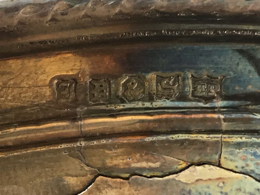 Stunning Ornate Hallmarked Silverplate Trophy Cup Inscribed 'Regimental Sword Prize Awarded To Mr. Charles Bailey Aug 1869 Cavalry' 15'H [Photo 25]