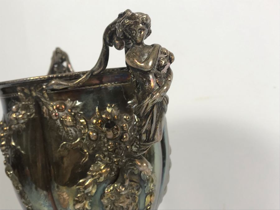 Stunning Ornate Hallmarked Silverplate Trophy Cup Inscribed 'Regimental Sword Prize Awarded To Mr. Charles Bailey Aug 1869 Cavalry' 15'H [Photo 22]