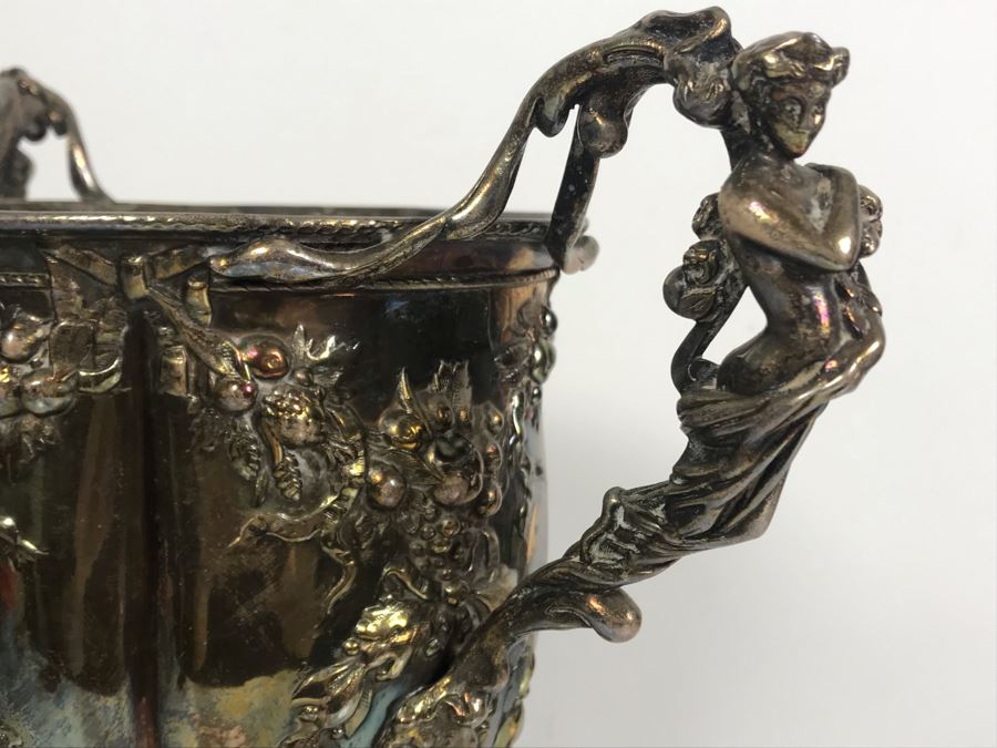 Stunning Ornate Hallmarked Silverplate Trophy Cup Inscribed 'Regimental Sword Prize Awarded To Mr. Charles Bailey Aug 1869 Cavalry' 15'H [Photo 21]