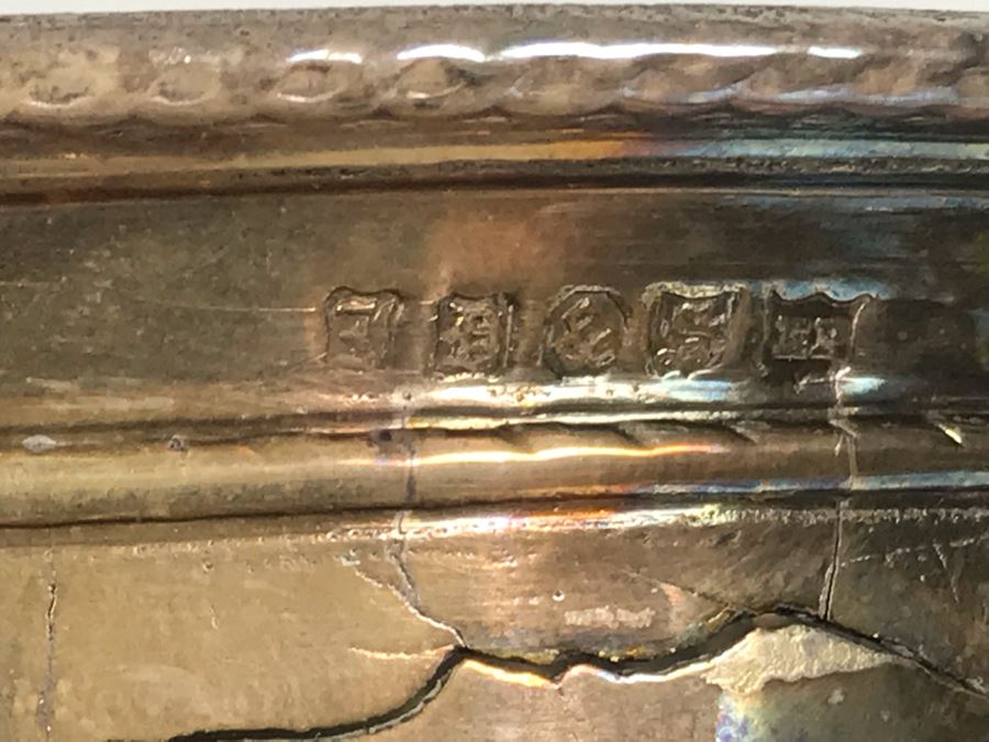 Stunning Ornate Hallmarked Silverplate Trophy Cup Inscribed 'Regimental Sword Prize Awarded To Mr. Charles Bailey Aug 1869 Cavalry' 15'H [Photo 28]